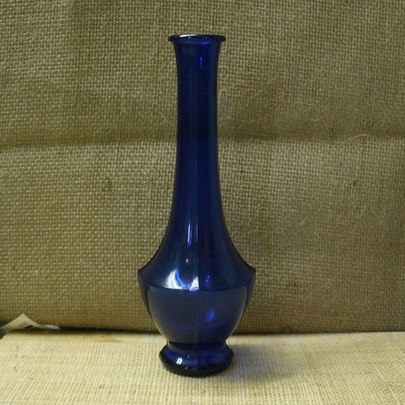 Hazel Atlas Vintage Cobalt Blue Glass Vase - Picture 3 of 16
